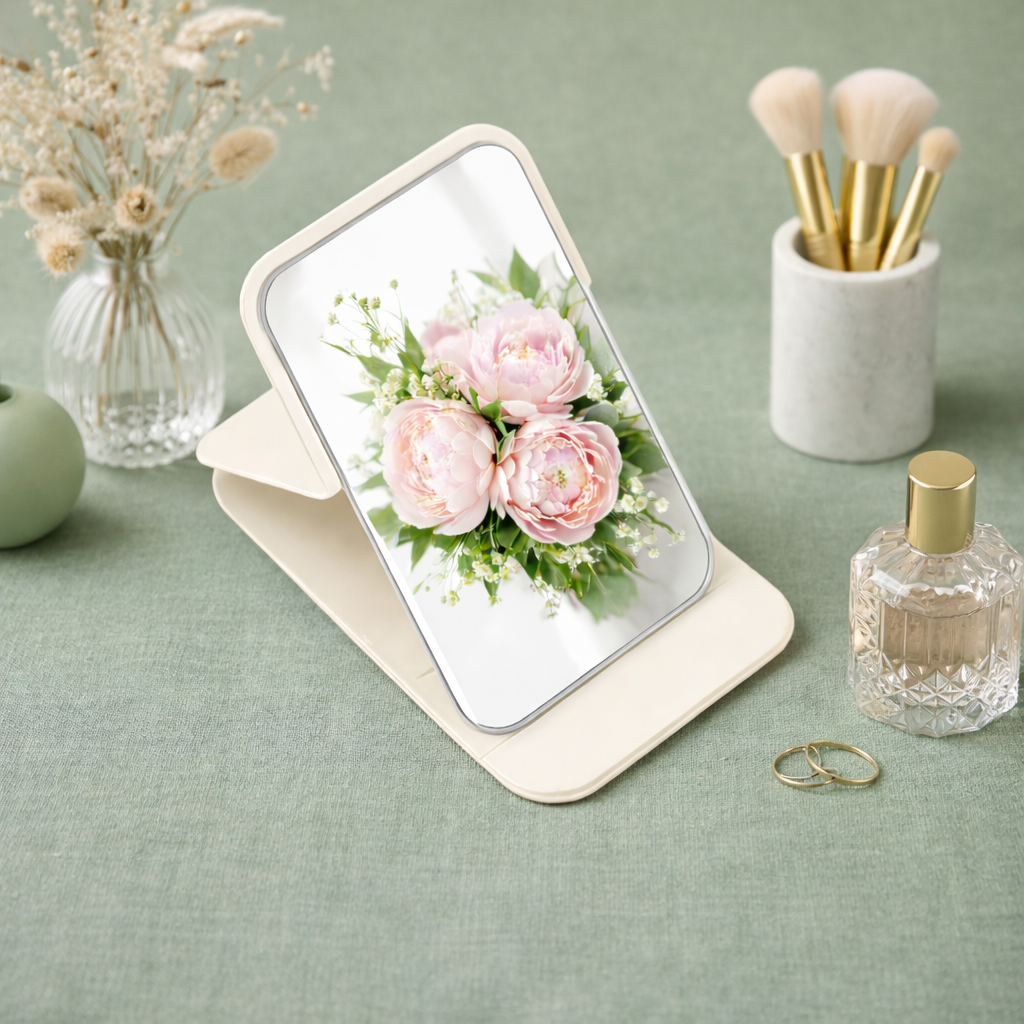 Mind Spark Girl Personalized Compact Pocket Mirror - White