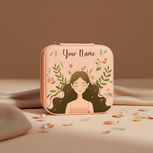 Peach Serenity β Personalized Jewellery Box with Name (Medium)