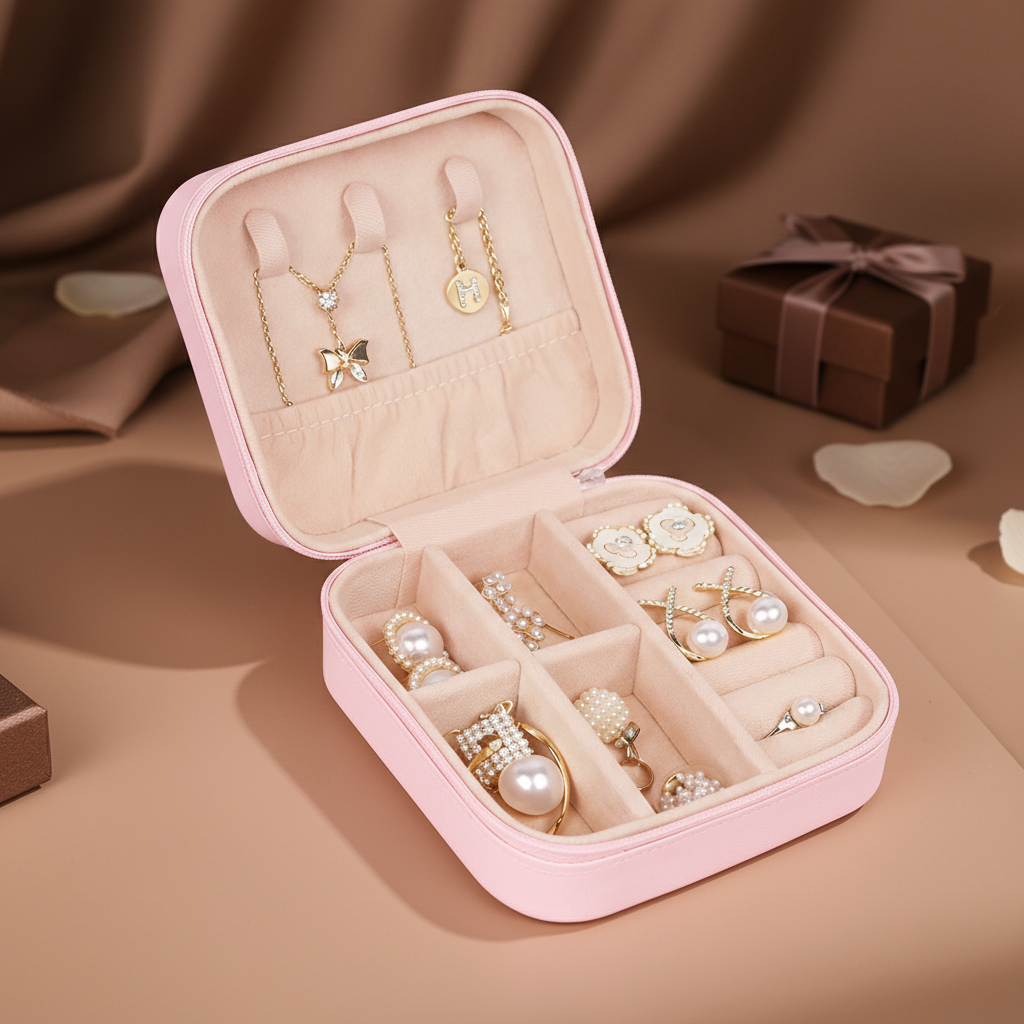 Sweet Heart Love Girl | Pink – Personalized Jewellery Box with Name (Medium)