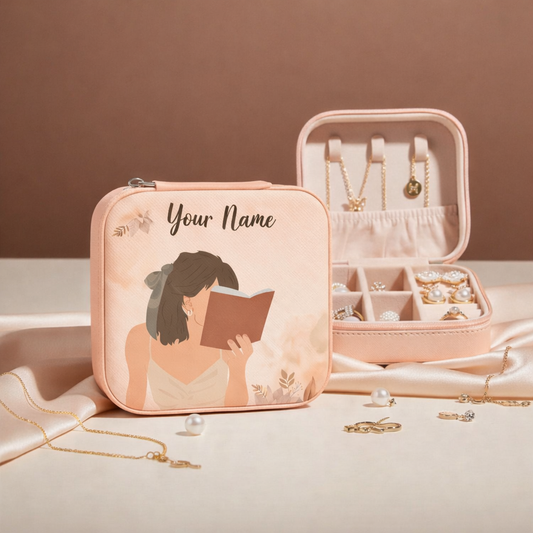 Quiet Pages | Peach – Personalized Jewellery Box with Name (Medium)