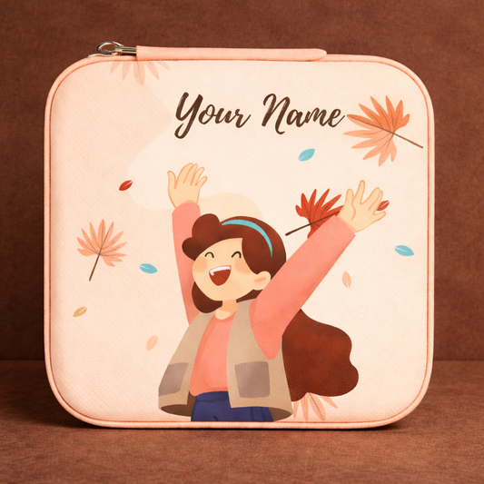 Joyful Drift | Peach – Personalized Jewellery Box with Name (Medium)