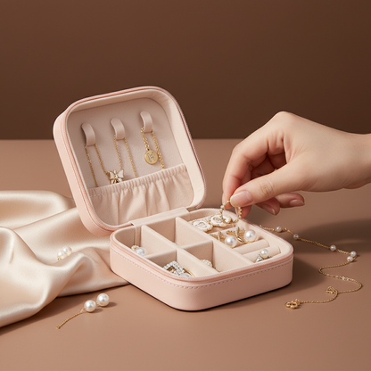 Bloom Garden | Peach – Personalized Jewellery Box with Name (Medium)