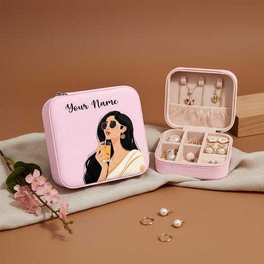 Boss Babe | Pink – Personalized Jewellery Box with Name (Medium)